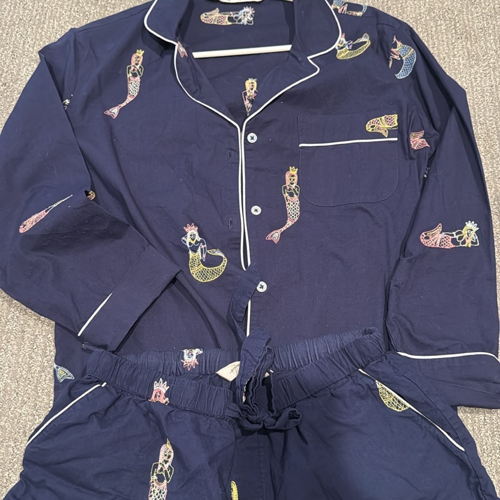 Printfresh embroidered mermaid pajama set